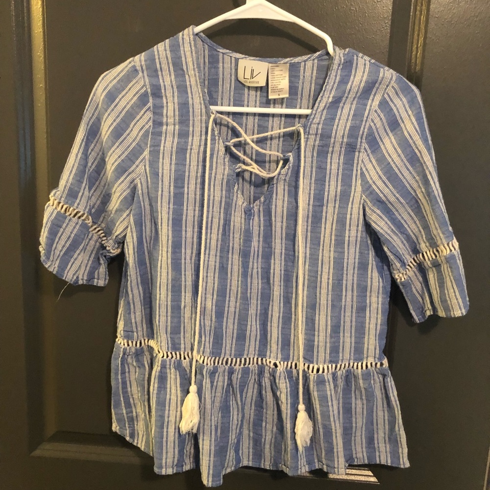 Lace Up Blouse